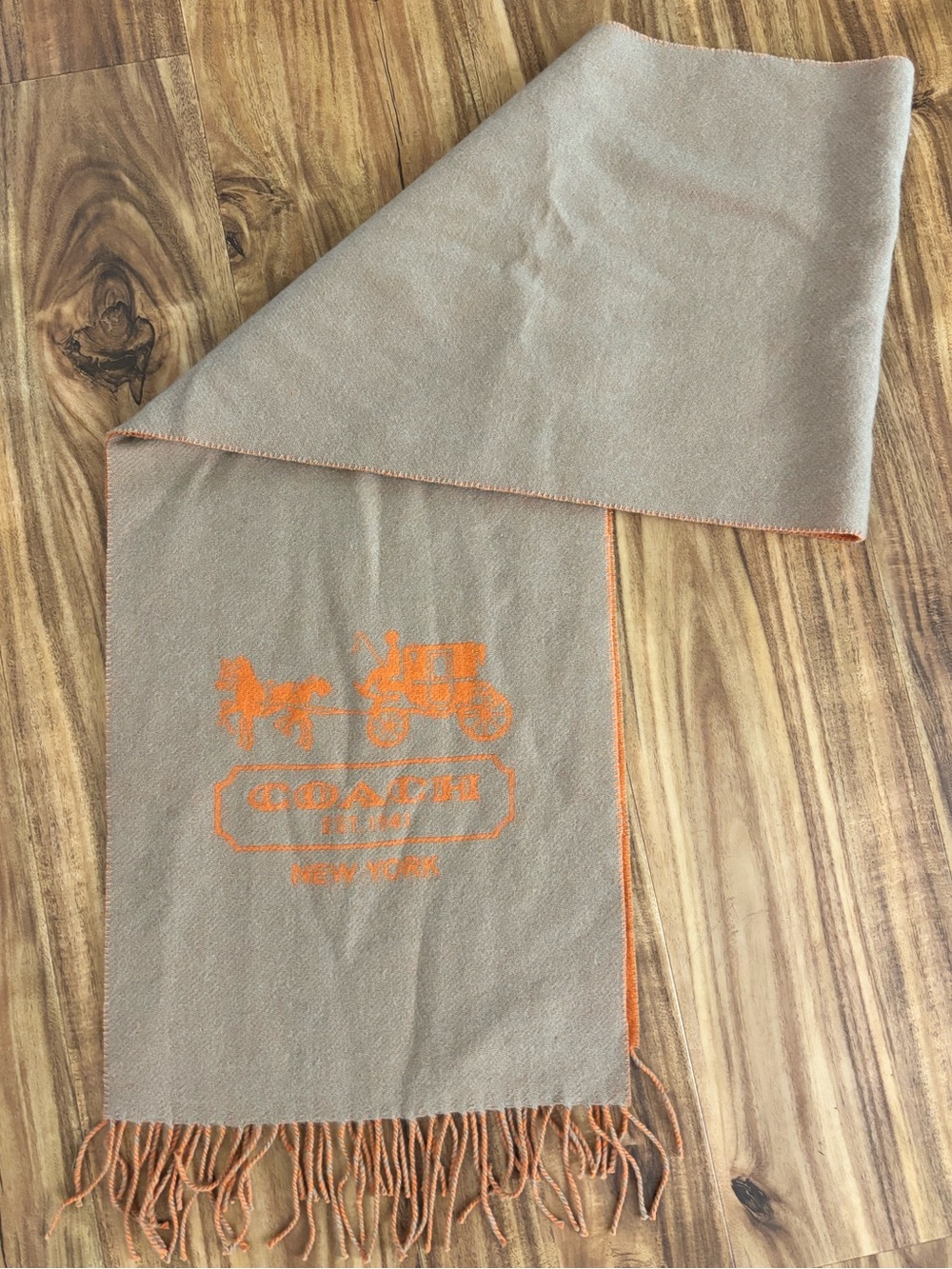 Coach 100% Cashmere Logo Scarf